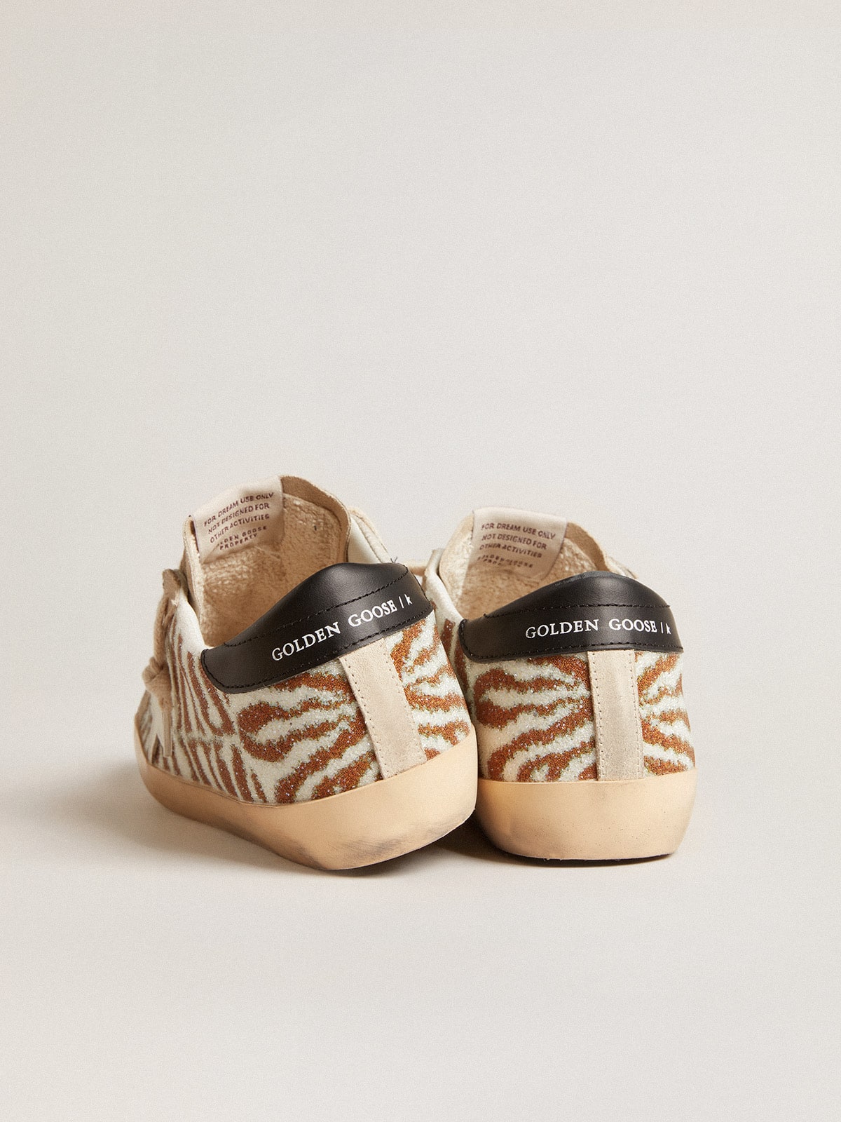 Golden Goose Super-Star in zebra-effect Swarovski with a white leather star