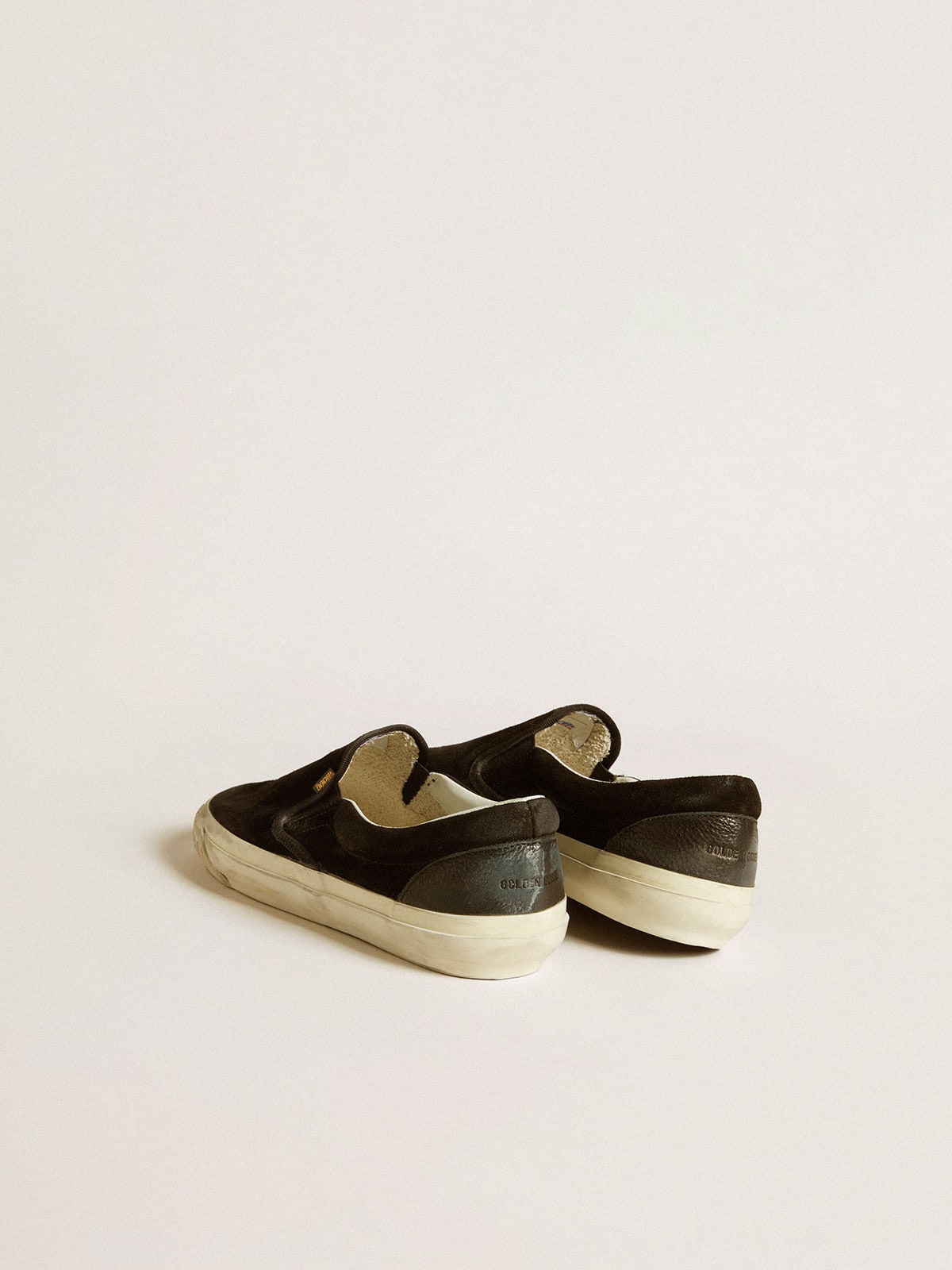 Golden Goose Women's VCE Penstar in black suede with black leather heel tab