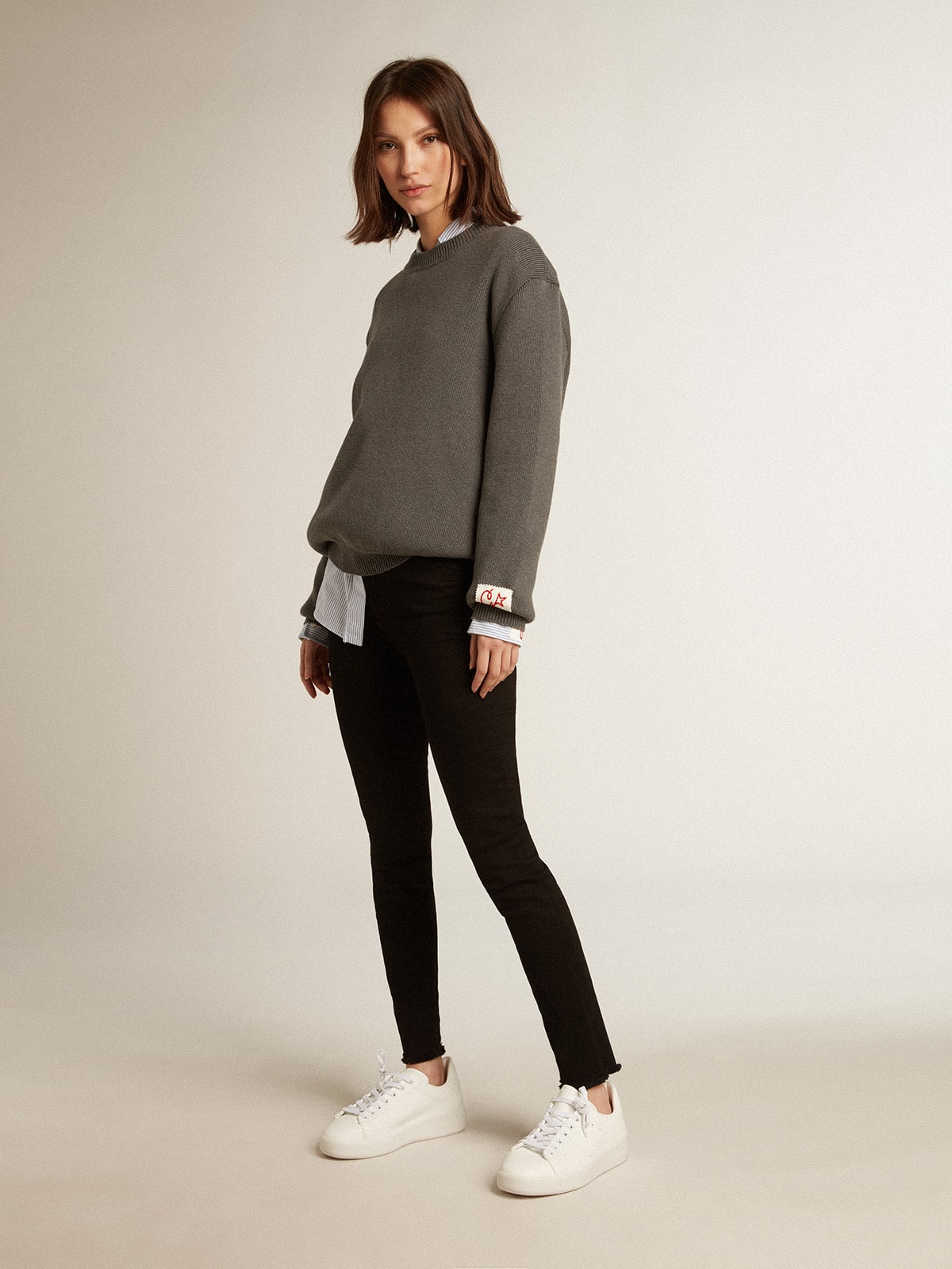 Golden Goose Women’s bio-based Purestar with white star and heel tab
