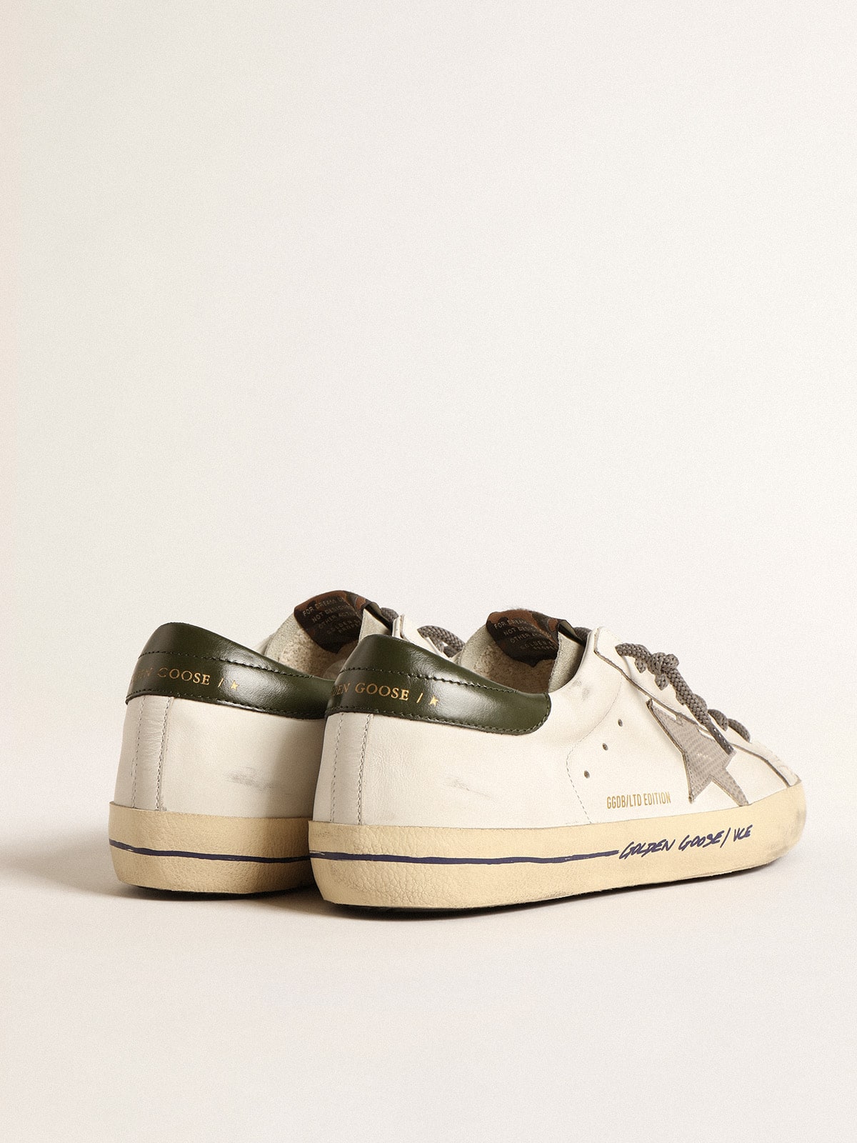 Golden Goose Super-Star with croc-print star and green heel tab