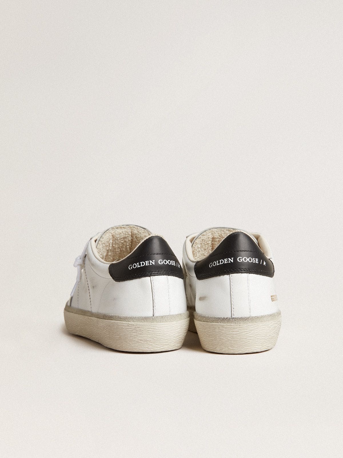 Golden Goose Men's Soul Star in white leather with black leather heel tab