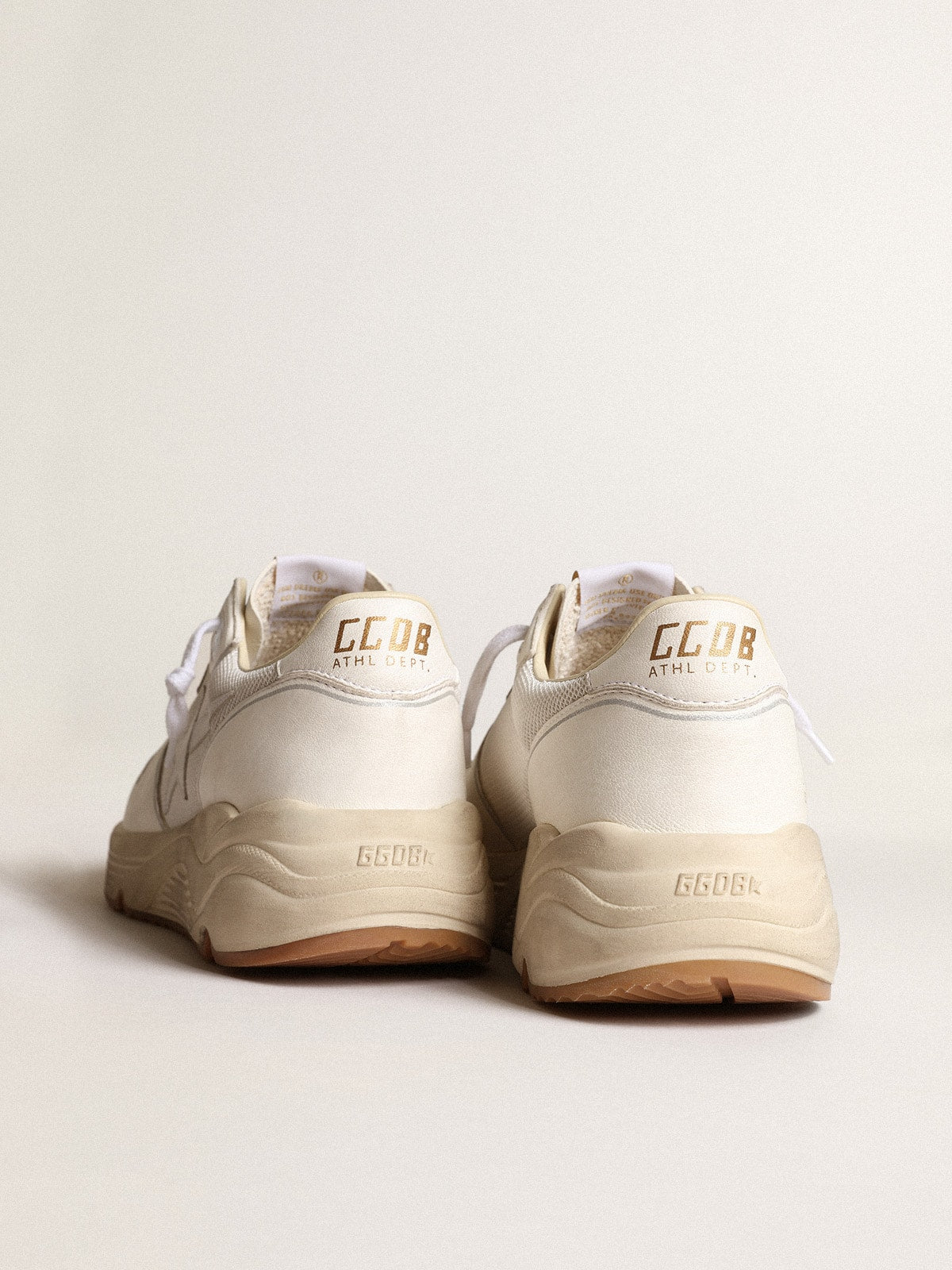 Golden Goose Men's Running Sole in mesh and white nappa