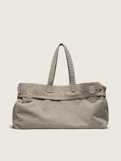 Golden Goose Anthracite canvas tote bag with embroidery and antique silver details