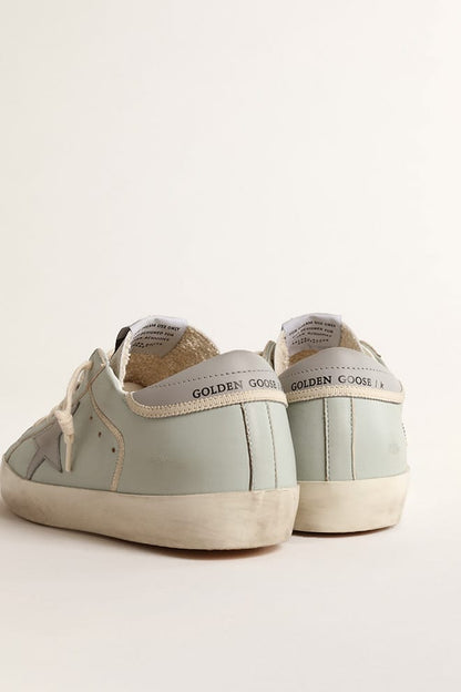 Golden Goose Women’s baby-blue nappa Super-Star with grey leather star and heel tab