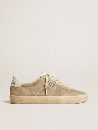 Golden Goose Women's Soul Star in beige suede with white leather heel tab