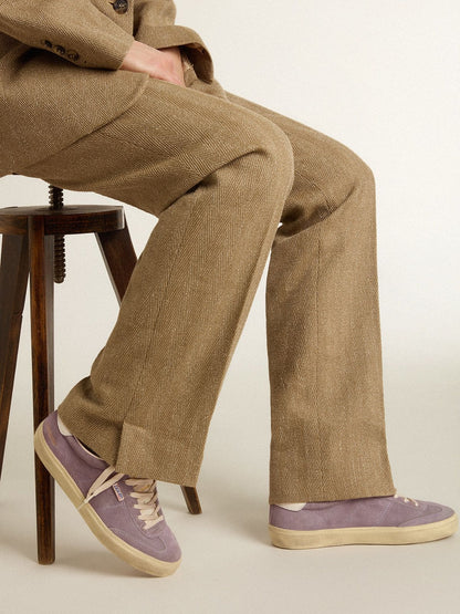 Golden Goose Women's Soul Star in lilac suede with white leather heel tab