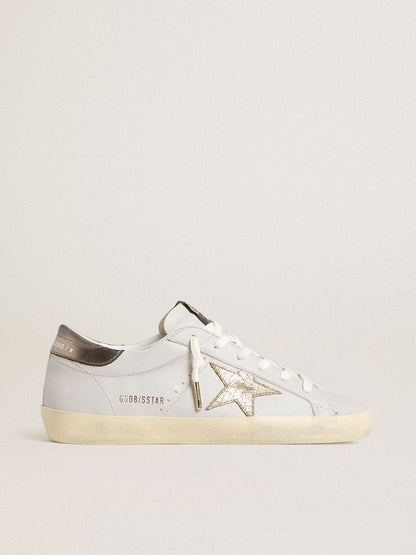 Golden Goose Super-Star with crackle leather star and metallic foiled leather heel tab