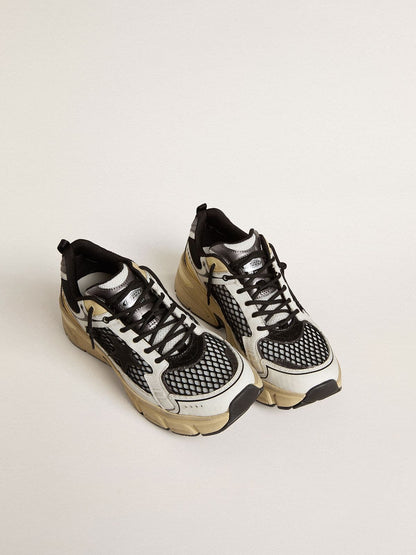 Golden Goose Women’s Lightstar in white leather and black mesh with black TPU star