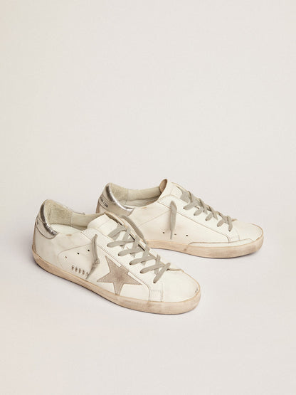 Golden Goose Women's Super-Star with silver heel tab and metal stud lettering
