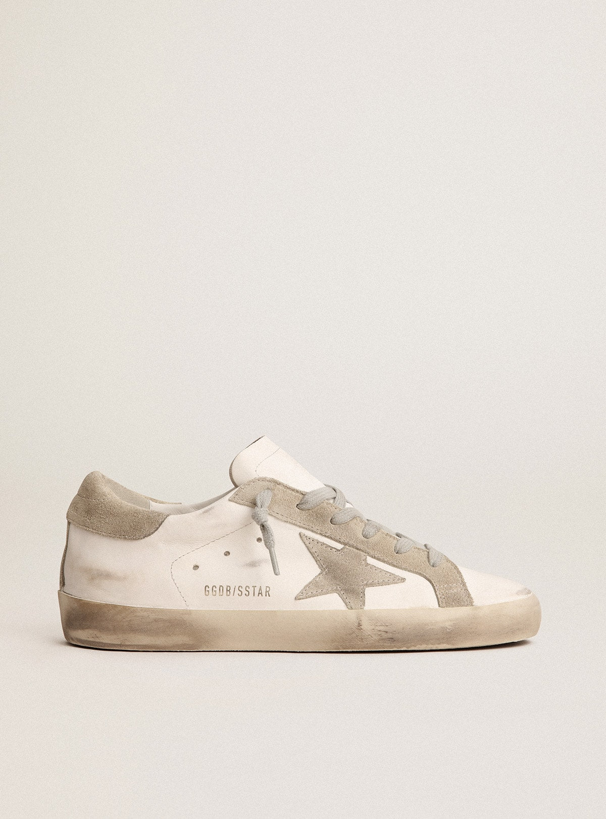 Golden Goose Women’s Super-Star with gray suede star and heel tab