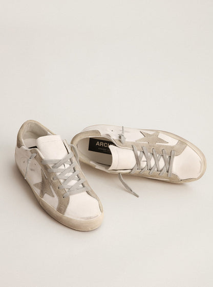 Golden Goose Women’s Super-Star with gray suede star and heel tab