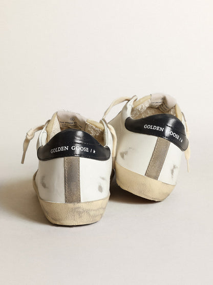 Golden Goose Women's Super-Star with perforated star and midnight blue heel tab