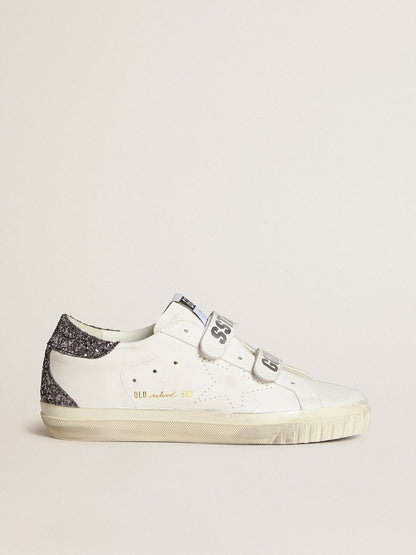 Golden Goose Bio-based Old School with perforated star and glitter heel tab