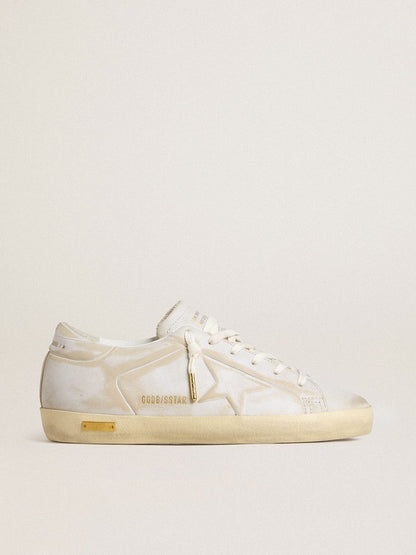 Golden Goose Women’s Super-Star with white leather star and heel tab with lived-in effect
