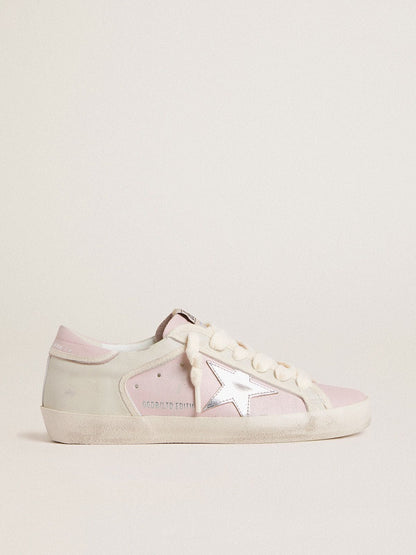 Golden Goose Super-Star LTD in pink leather with silver foiled leather star and pink leather heel tab