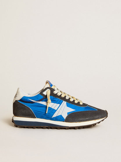Golden Goose Women’s Marathon with blue nylon upper and white star