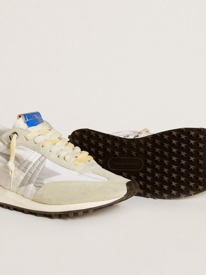 Golden Goose Women’s Marathon with white nylon upper and silver star