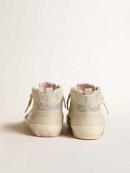 Golden Goose Women's Mid Star LTD with bronze leather star and Swarovski crystal flash