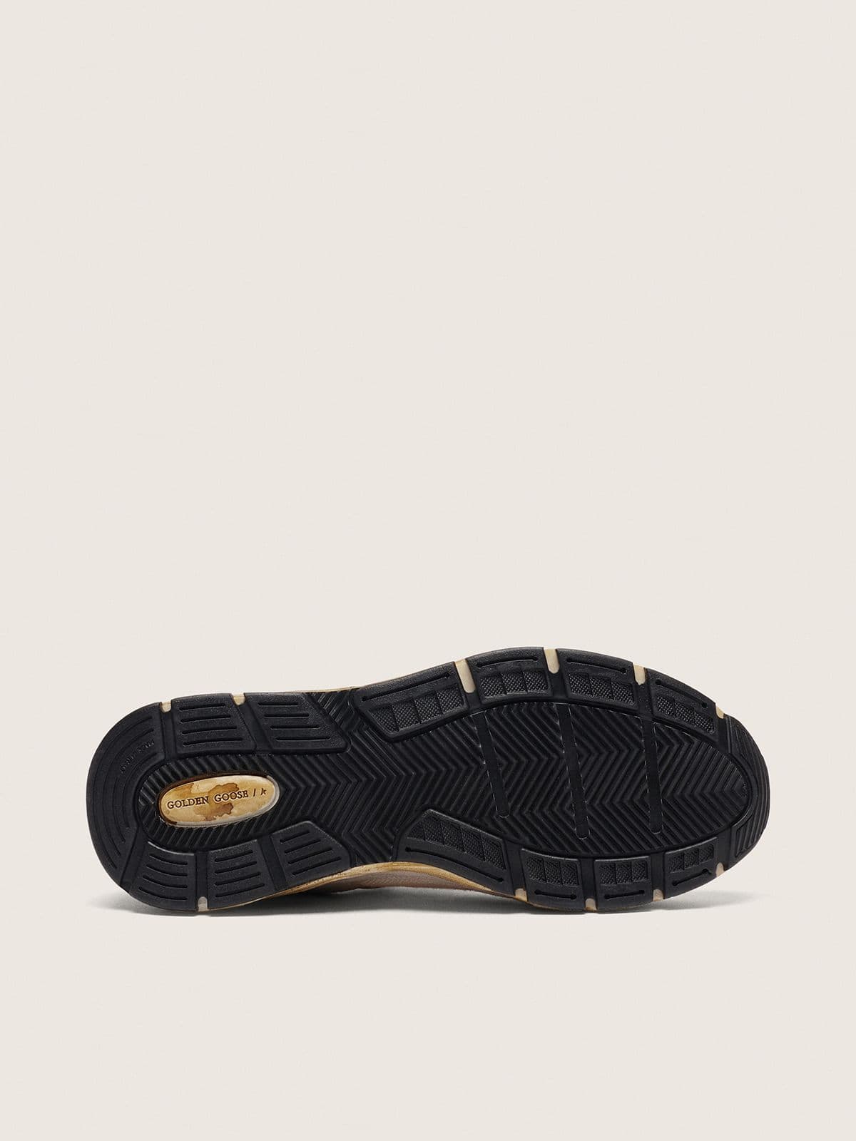 Golden Goose Women's Dad-Star in mesh and white suede with gold foiled star