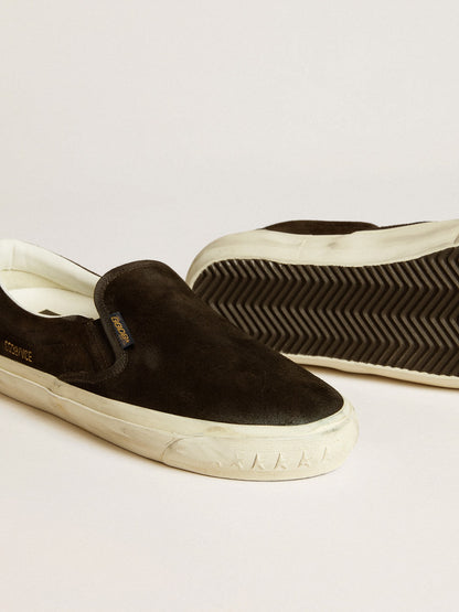 Golden Goose Women's VCE Penstar in black suede with black leather heel tab