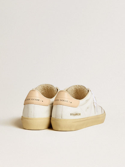 Golden Goose Women's Soul Star in white leather with pink leather heel tab