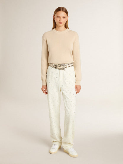 Golden Goose Matchstar in leather with peach pink heel tab