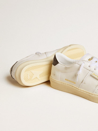 Golden Goose Women's Matchstar in white leather with dark blue leather heel tab