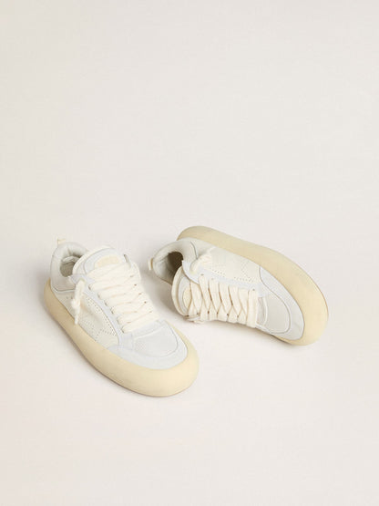 Golden Goose Women's Space-Star Cube in white leather with perforated star