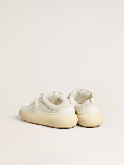 Golden Goose Women's Space-Star Cube in white leather with perforated star