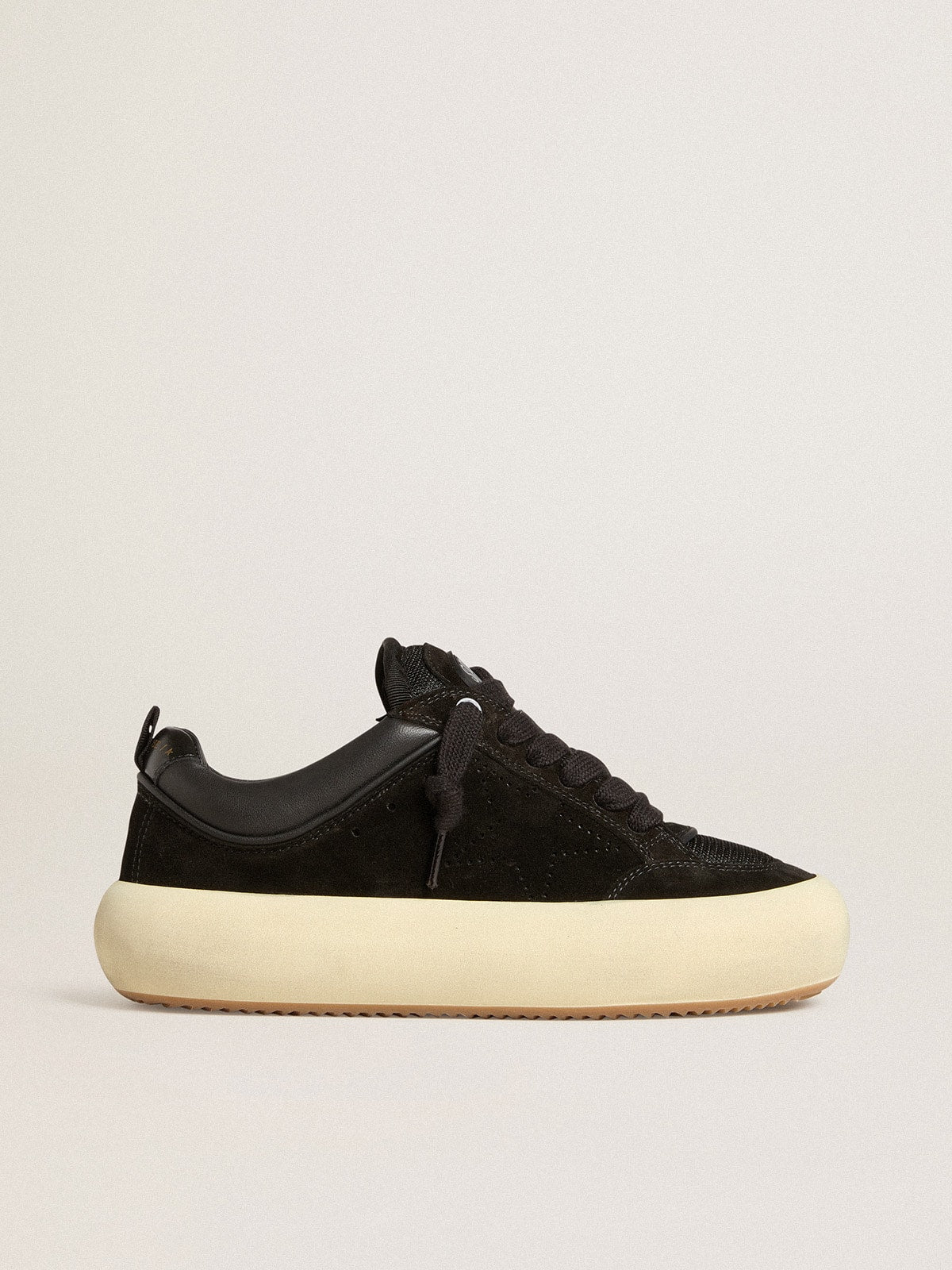 Golden Goose Women's Space-Star Cube in black suede with perforated star