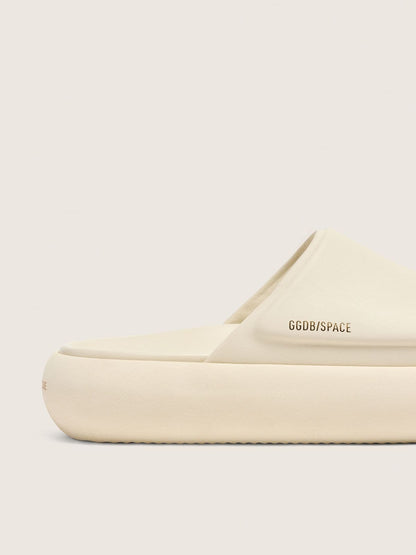 Golden Goose Women's Space-Star slip-ons in white leather