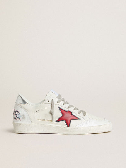 Golden Goose Women’s Ball Star LTD with red star and silver heel tab