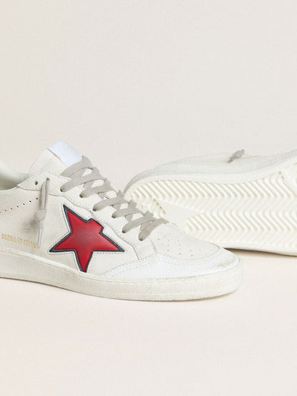 Golden Goose Women’s Ball Star LTD with red star and silver heel tab