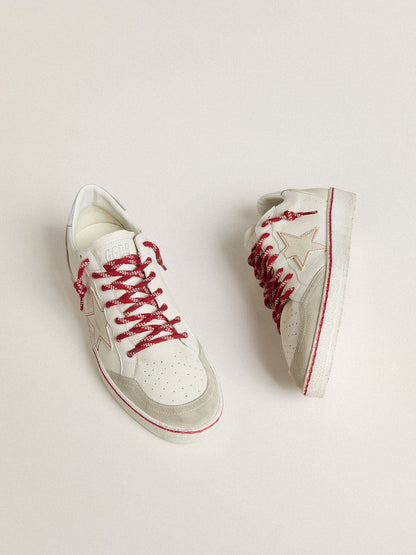 Golden Goose Women’s Ball Star LTD LNY in white leather with a lived-in effect
