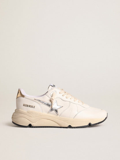 Golden Goose Running Sole in nappa with silver star and gold leather heel tab