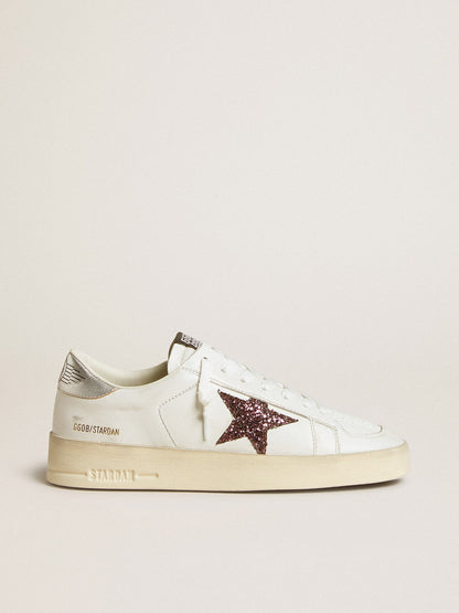 Golden Goose Women's Stardan in nappa with glitter star and metallic leather heel tab