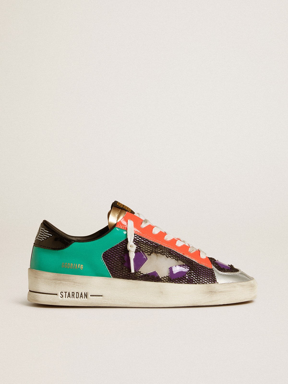 Golden Goose Women's Stardan LAB in patent leather and mesh with rubber star