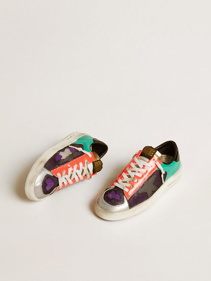 Golden Goose Women's Stardan LAB in patent leather and mesh with rubber star