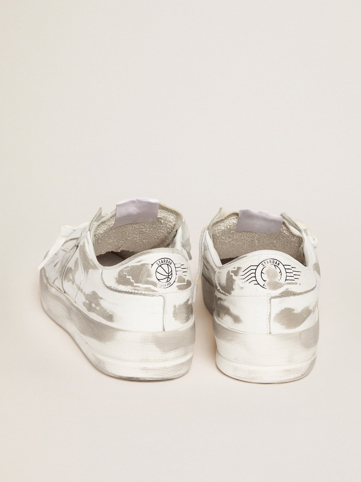 Golden Goose Stardan sneakers in white leather with lived-in treatment