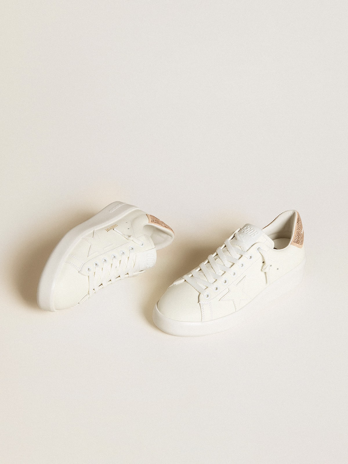 Golden Goose Purestar with leather star and suede heel tab with Swarovski crystals