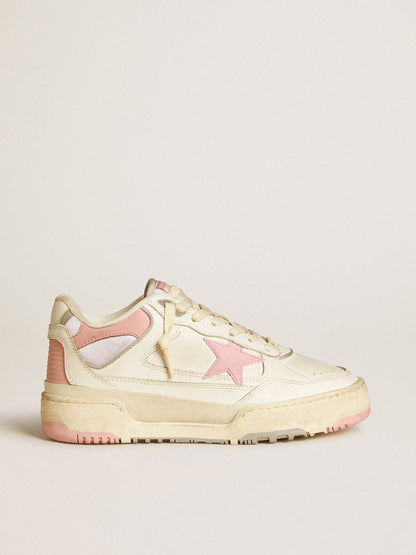 Golden Goose Women’s Forty2 with pink star and white leather heel tab