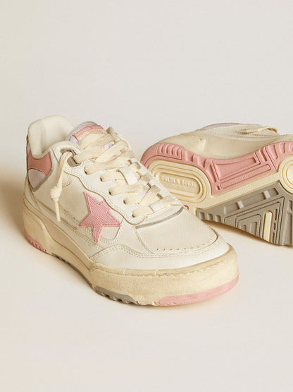 Golden Goose Women’s Forty2 with pink star and white leather heel tab
