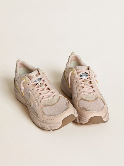 Golden Goose Women’s Lightstar with pink leather and mesh upper and pink star
