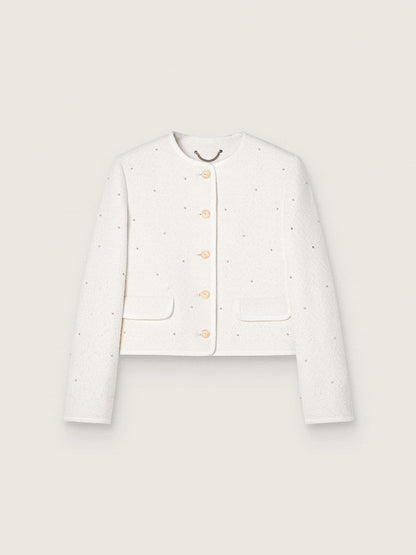 Golden Goose Women’s boxy jacket in bouclé cotton with all-over beads
