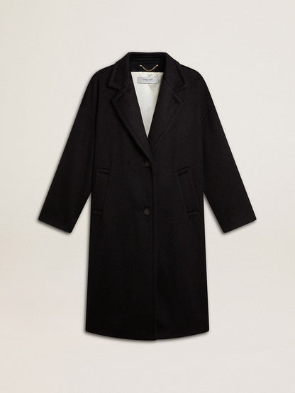 Golden Goose Women's single-breasted black cocoon coat