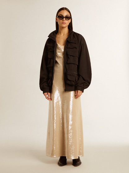 Golden Goose Black multi-pocket windcheater