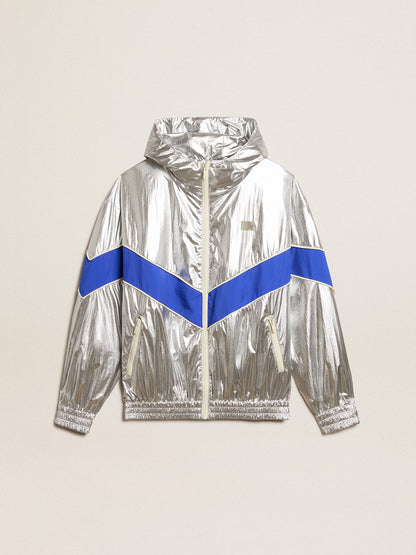 Golden Goose Women’s windcheater in silver technical fabric