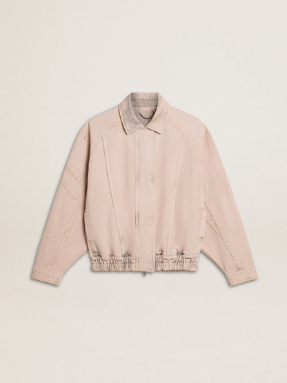 Golden Goose Women's pink dyed denim bomber jacket