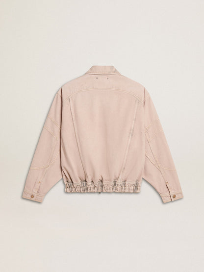 Golden Goose Women's pink dyed denim bomber jacket