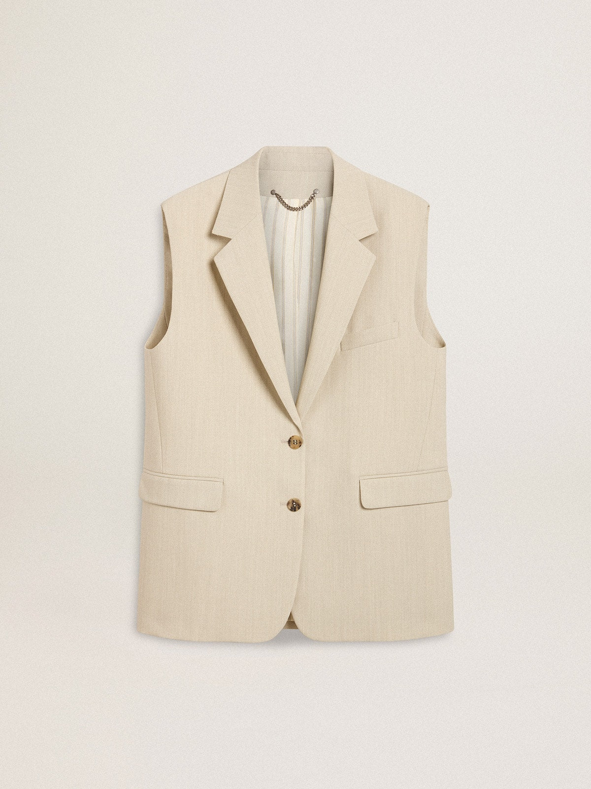Golden Goose Women's khaki wool blend vest jacket